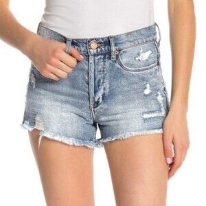 Blank NYC High-Rise Distressed Button Fly Denim Shorts Size 27